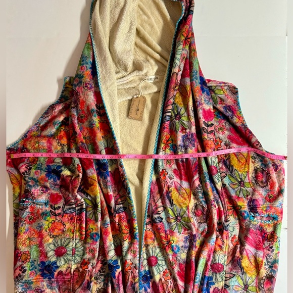 NWT Natural Life Boho Floral Hooded Vest with Sherpa lining.Size L/XL - Picture 10 of 10